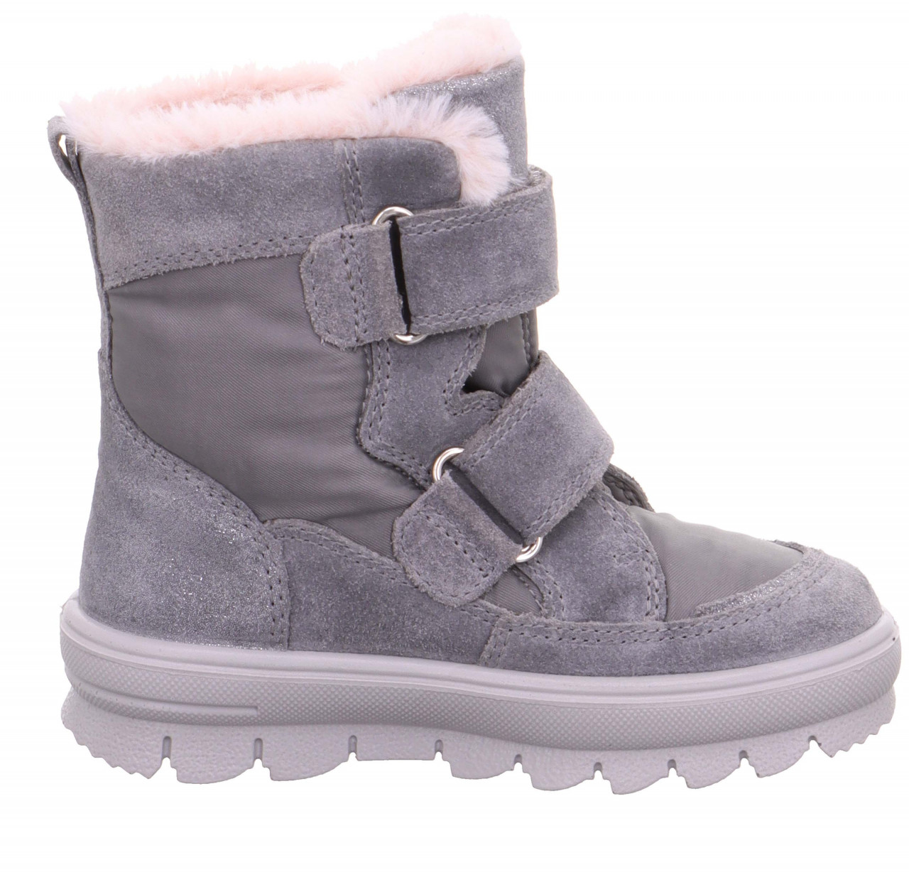 FLAVIA - Hellgrau Boots mit Klettverschluss