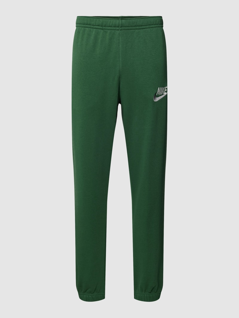 Sweatpants mit Label-Stitching in olivgrün