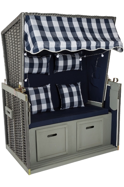 MyFlair Strandkorb blau/Weiß 2er Sitz inkl. LED