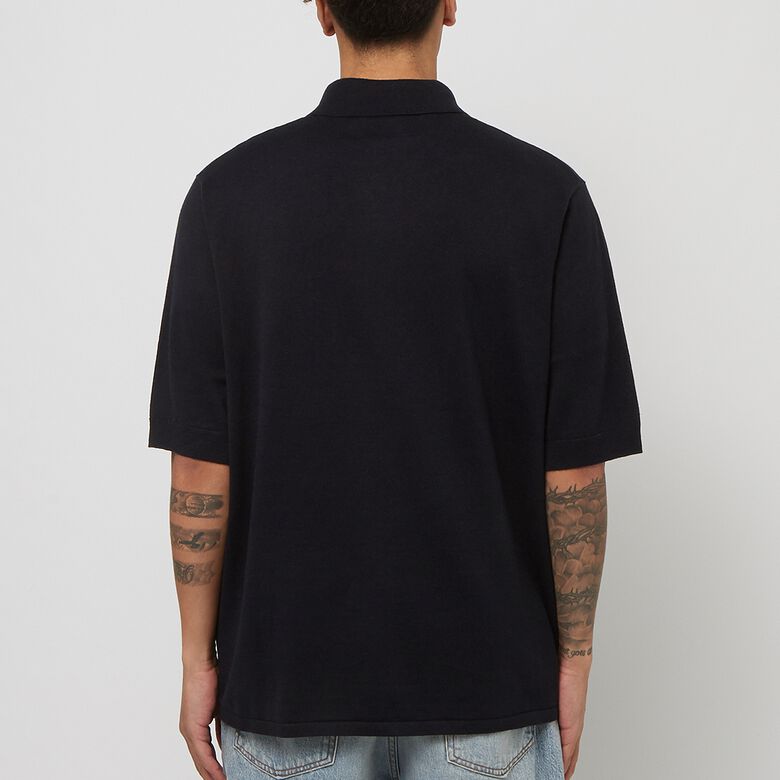 Norse Projects Rollo Cotton Linen Short Sleeve Shirt dark navy