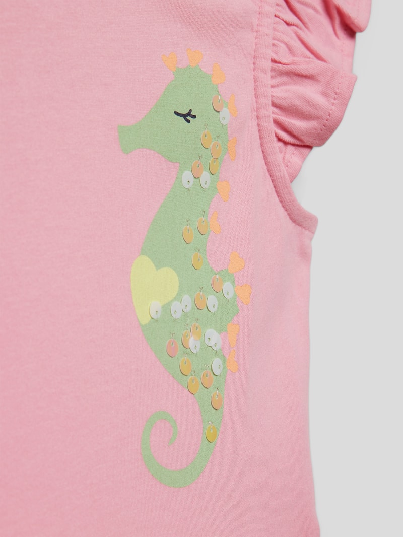Kleid mit Motiv-Print in rosa