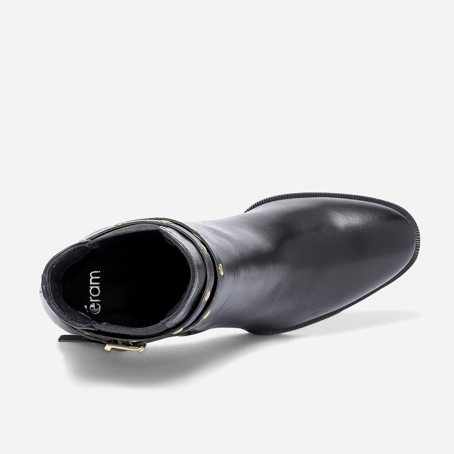 Chelsea boots noir en cuir éco-conçu à brides cloutées