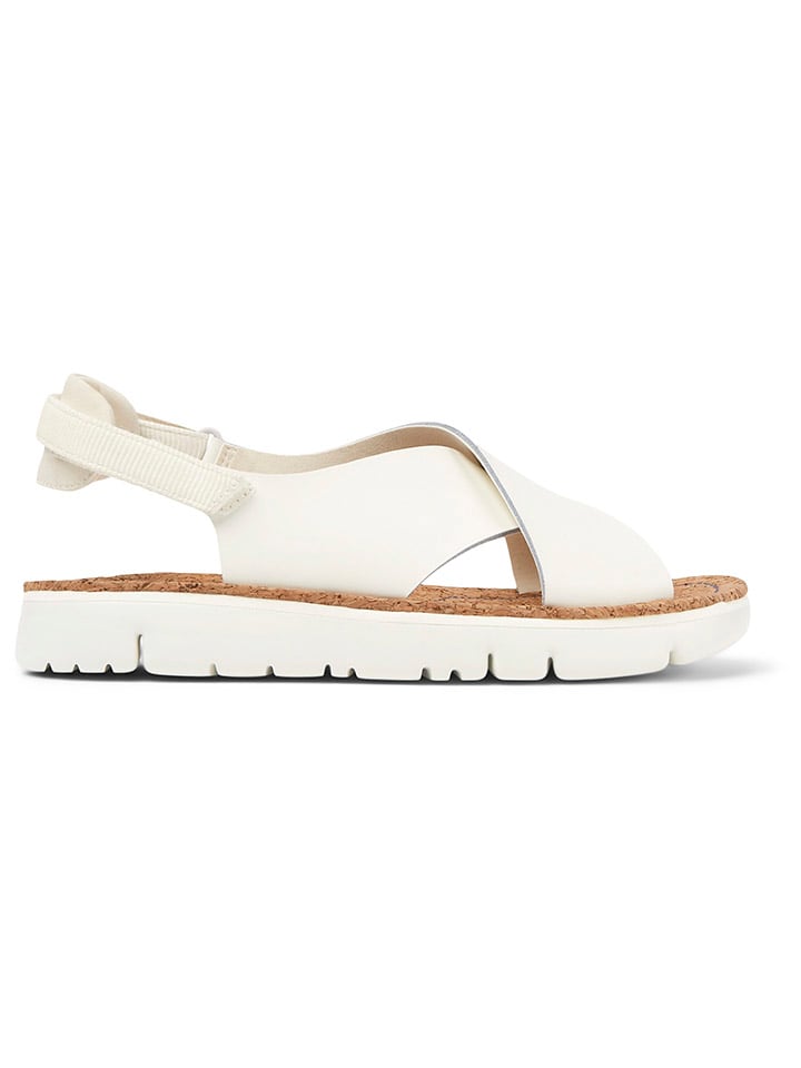 Camper Leder-Sandalen in Weiß günstig kaufen