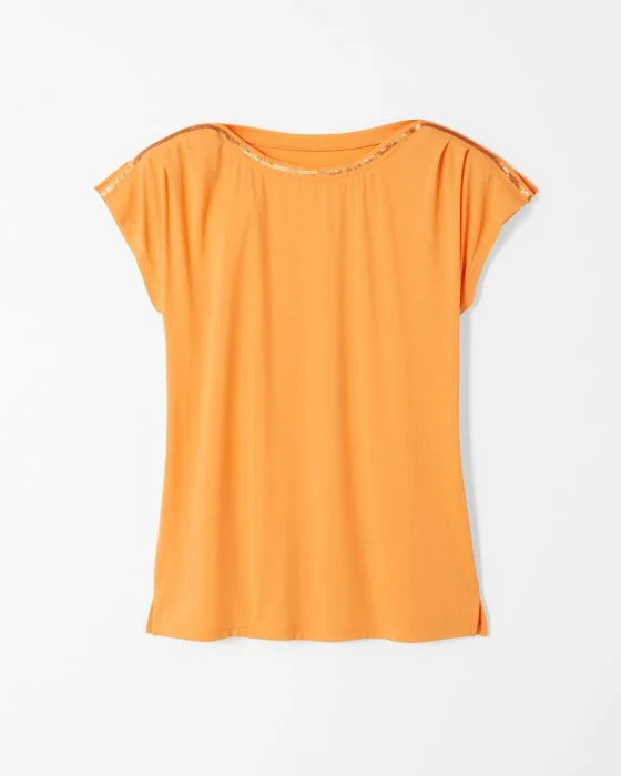 Tee-shirt col bateau uni et imprimé Climatyl