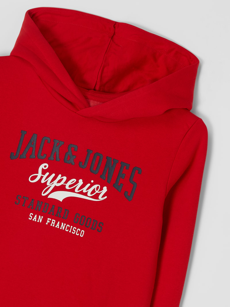 Hoodie mit Logo-Print in rot