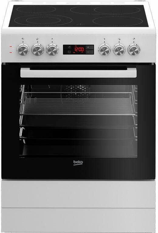 BEKO Elektro-Standherd FSM67320G, mit Teleskopauszug nachrüstbar, mit Restwärmeanzeige