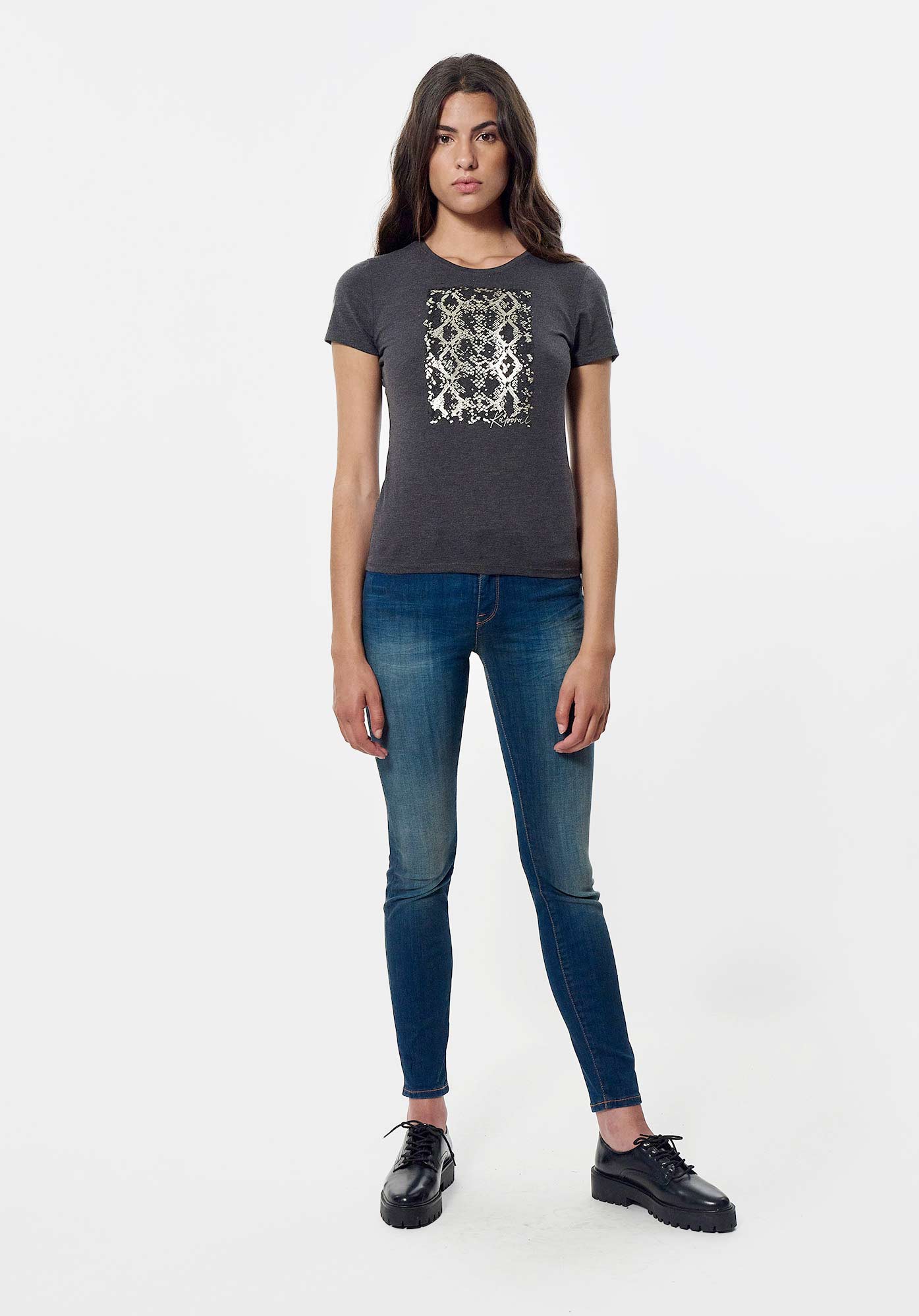 FETE   T-shirt gris Femme