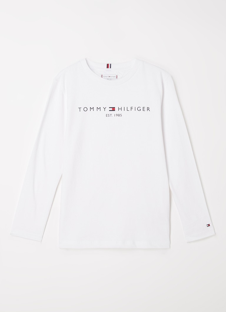 Tricou Tommy Hilfiger Essential cu mânecă lungă și imprimeu cu logo