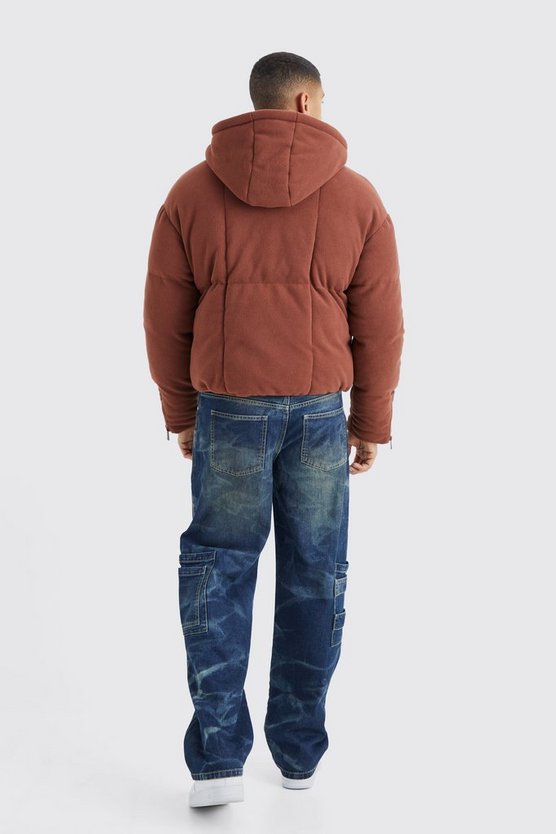 Fleece-Steppjacke mit Kapuze