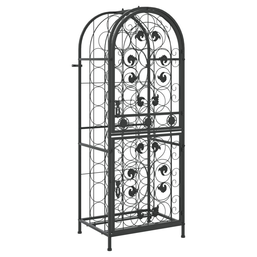 vidaXL Weinregal Weinregal für 41 Flaschen Schwarz 45x36x120 cm Schmiedeeisen