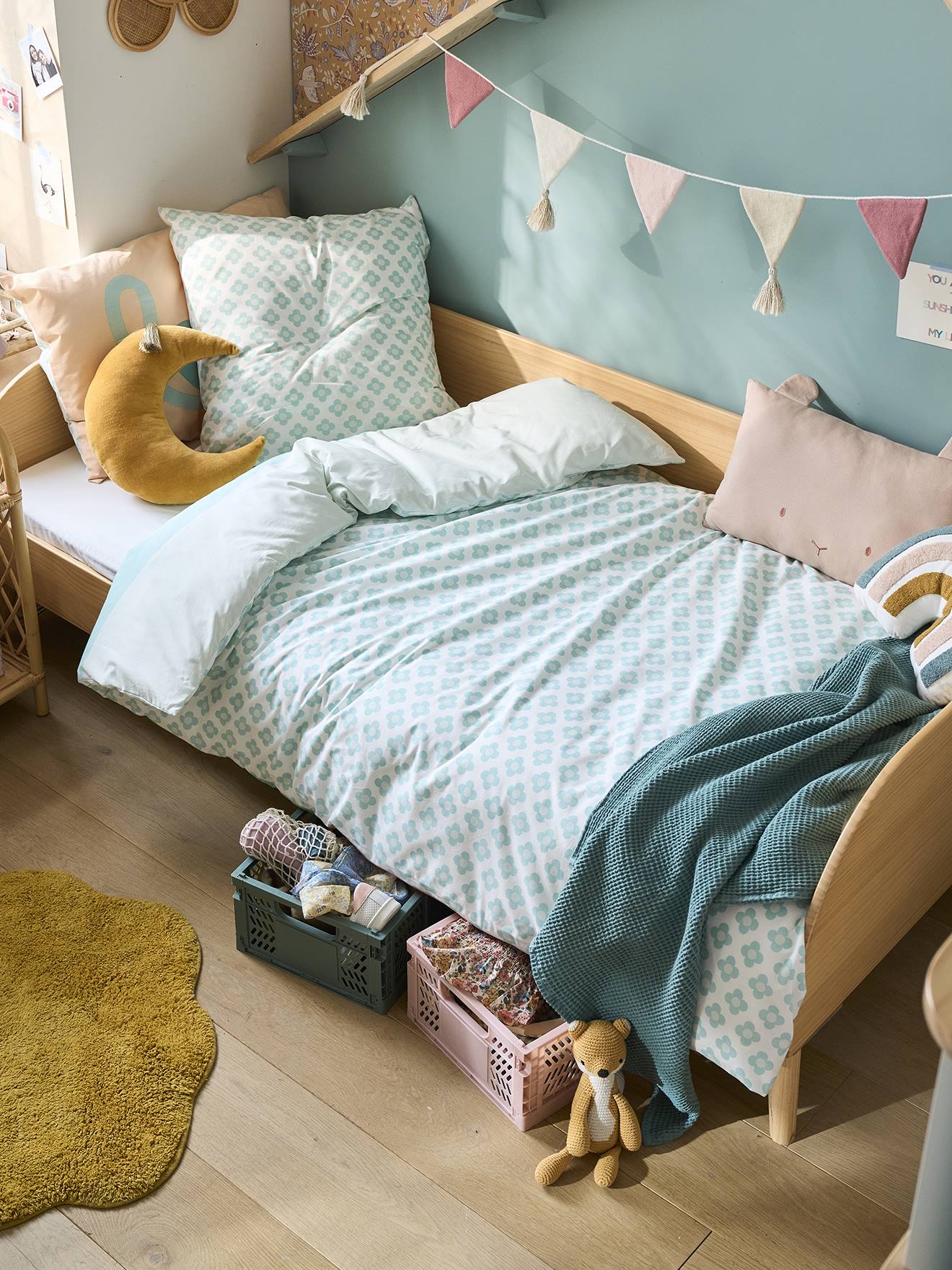 Parure enfant housse de couette + taie d'oreiller BOHO multicolore