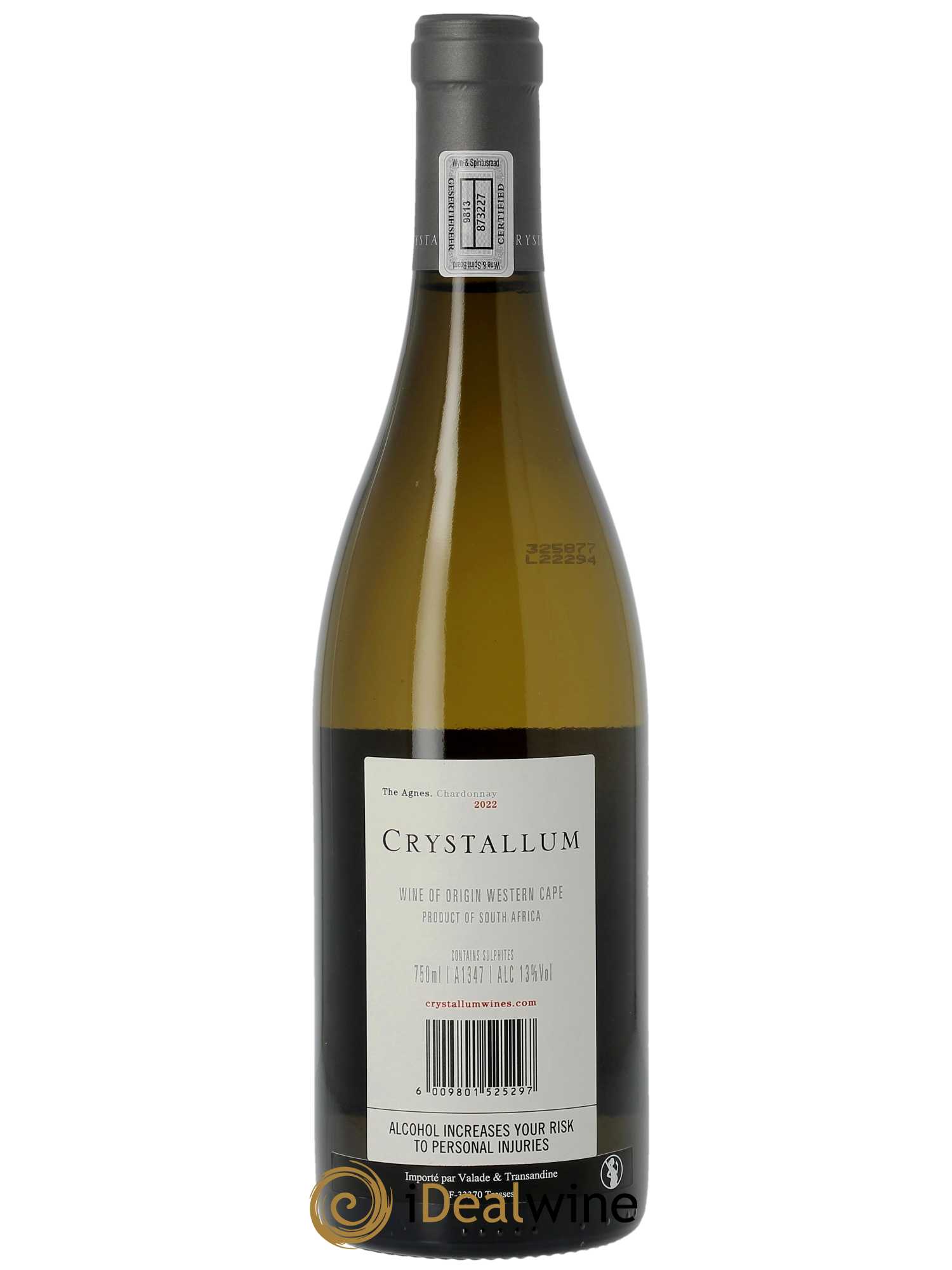 WO Western Cape Crystallum The Agnes Chardonnay  2022 - Lot de 1 Bouteille