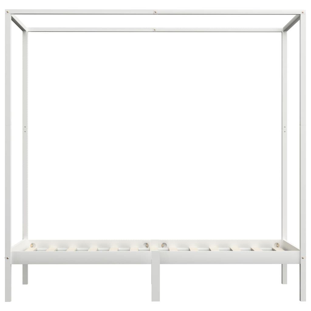 möbelando Himmelbett 299785 (LxBxH: 204x104x200 cm), aus Kiefer in Weiß