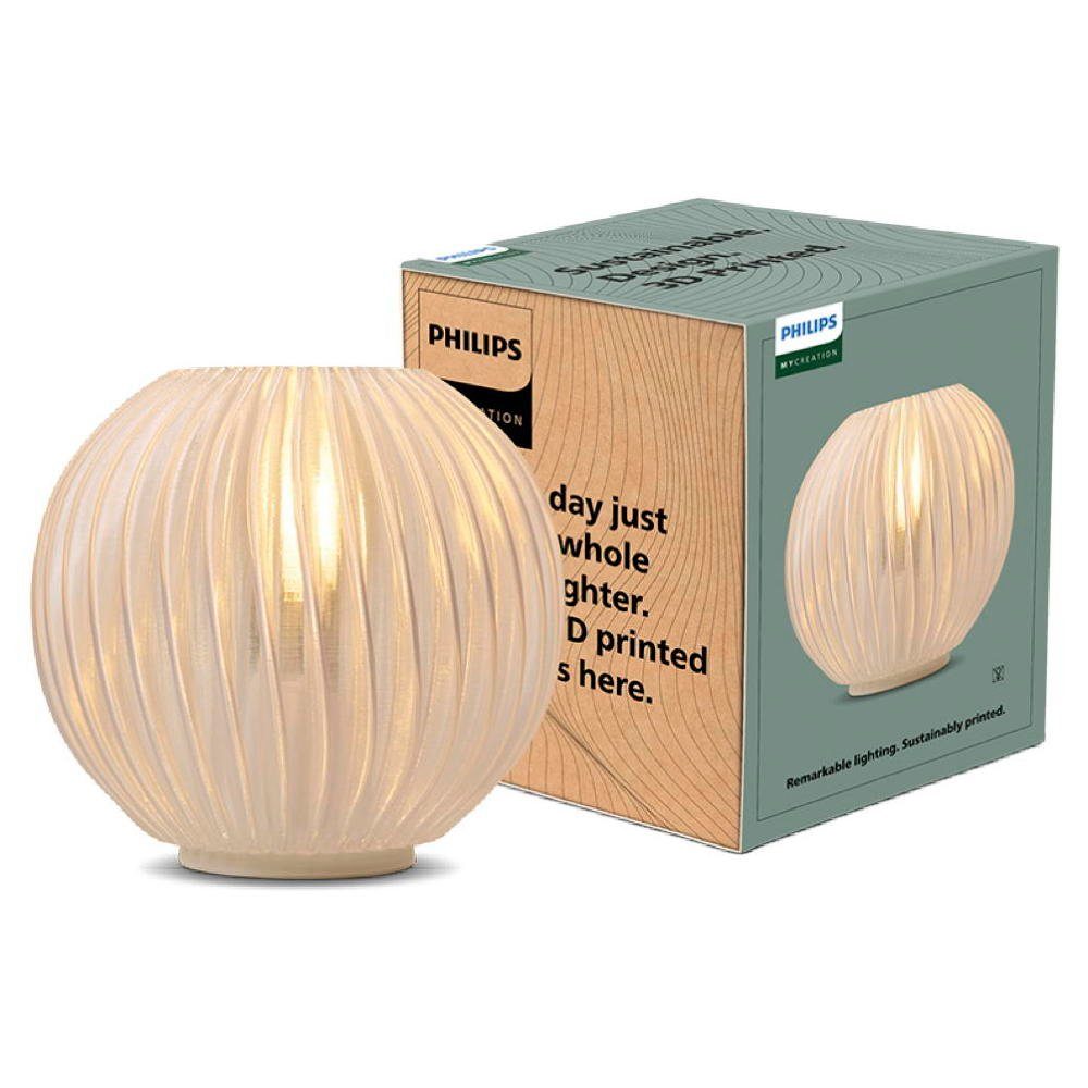 Philips Tischleuchte 3D-Druck Tischleuchte Mycreation Jagg One in Weiß und Transparent E27, keine Angabe, Leuchtmittel enthalten: Nein, warmweiss, Tischleuchte, Nachttischlampe, Tischlampe