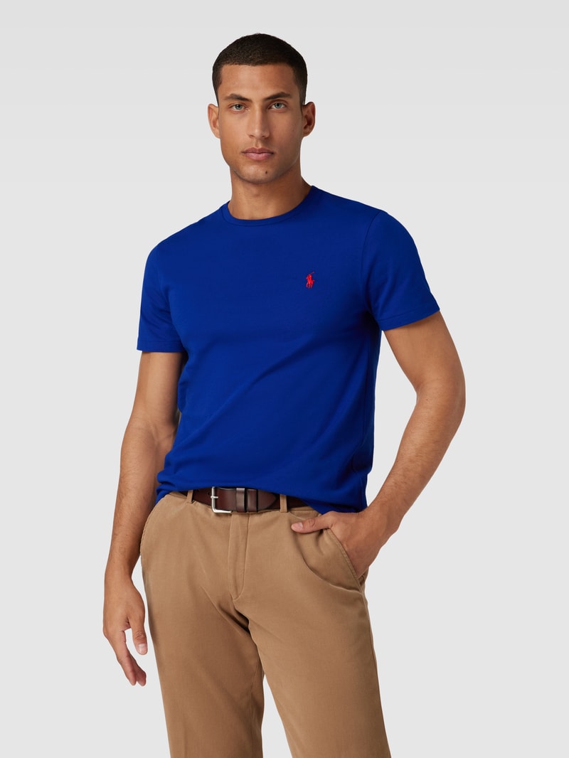 T-Shirt in Melange-Optik in royalblau