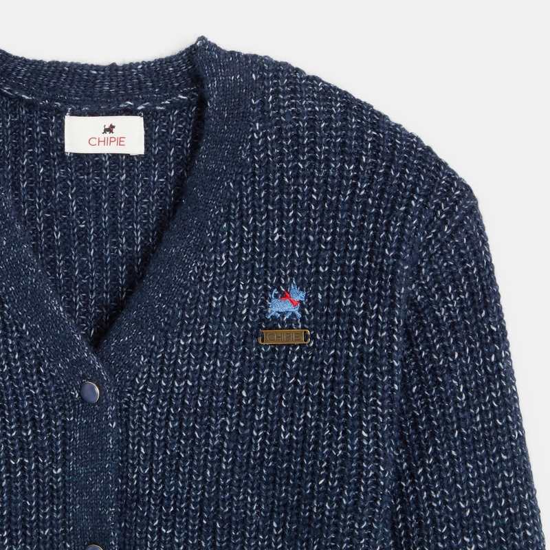Cardigan bleu en maille fille Chipie