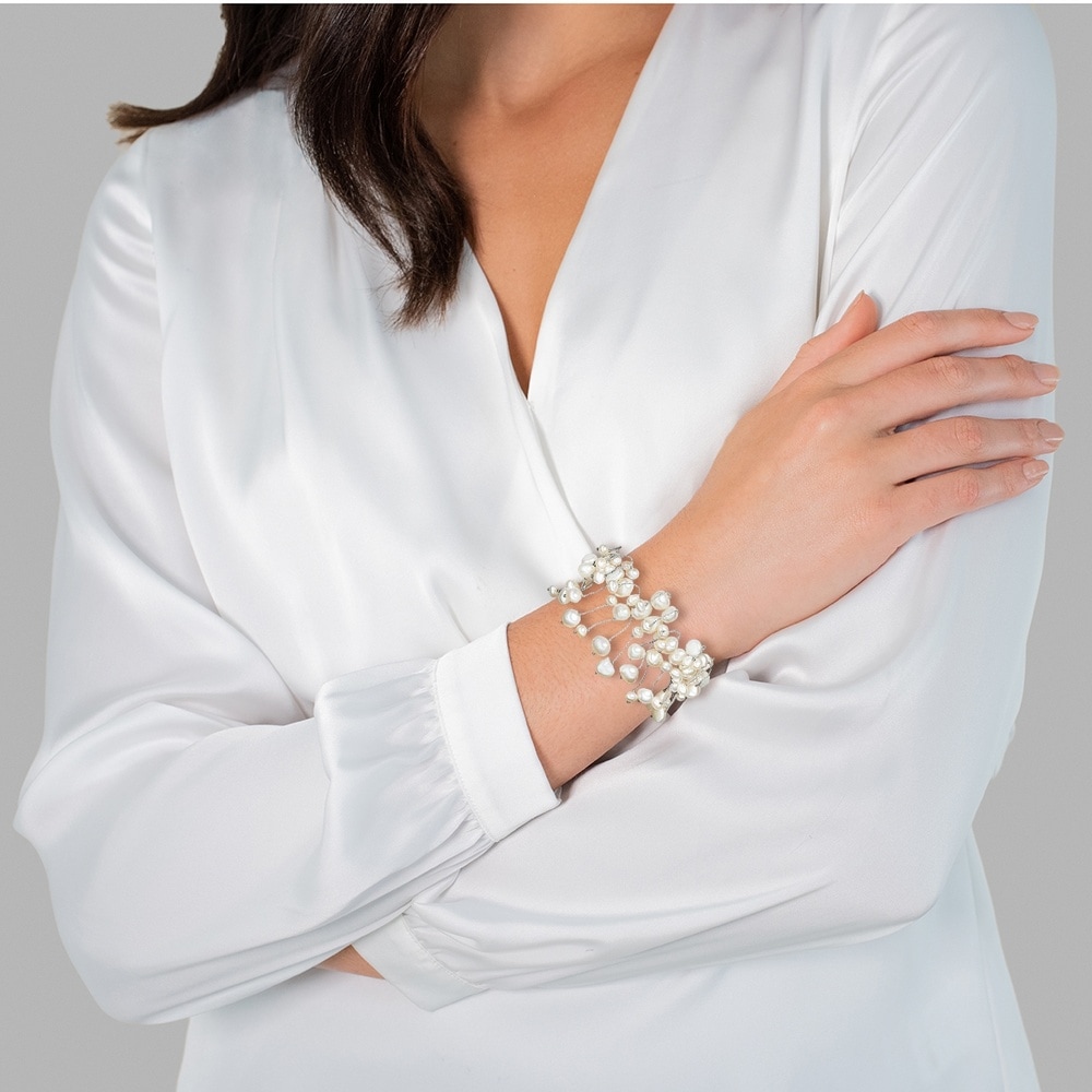 Valero Pearls Bracelet en perles Perle de culture d'eau douce Perle de culture d'eau douce en B Bracelet