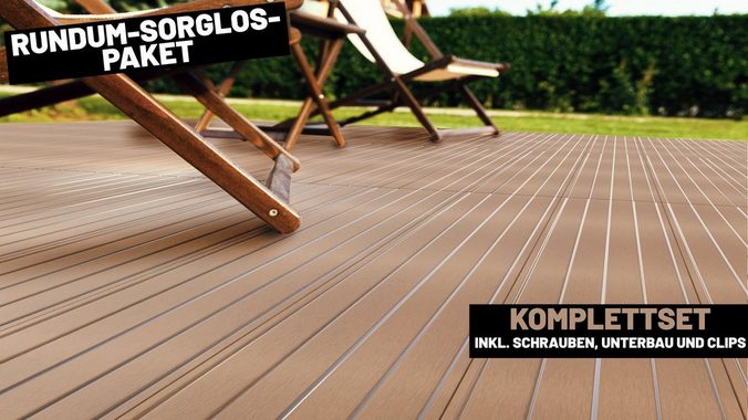 Endorphin Terrassendielen ® 16m² Braun WPC Terrassendielen Komplettset