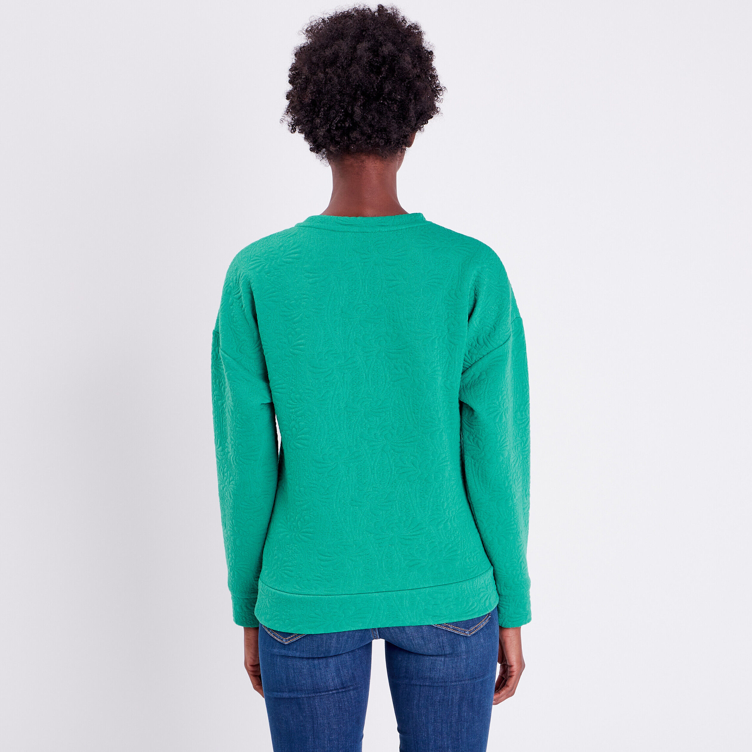 Sweat manches longues vert turquoise femme | Cache Cache