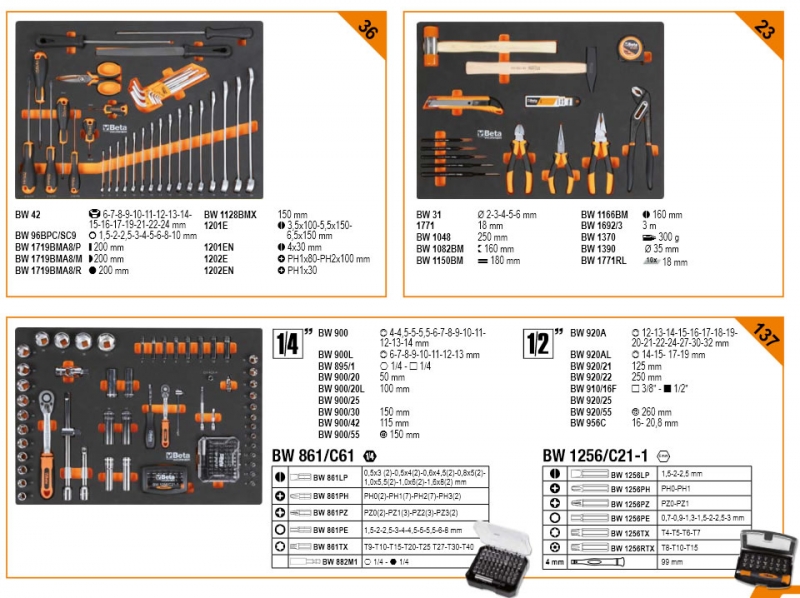 Beta 024006201 C04BOX-A VU VU-WAGON + ASSORTIMENT DE 196 PIÈCES.