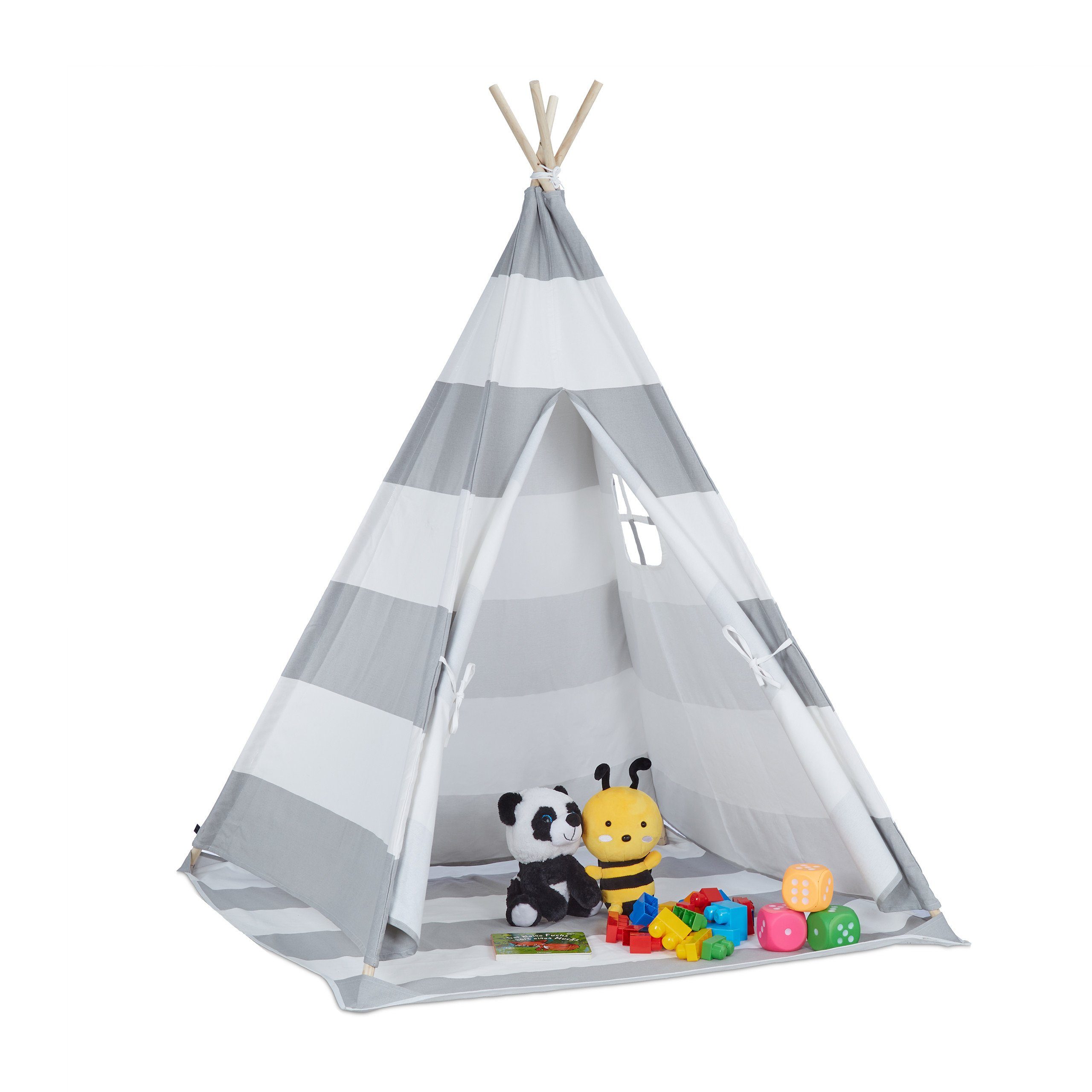 relaxdays Tipi-Zelt Tipi Zelt für Kinder