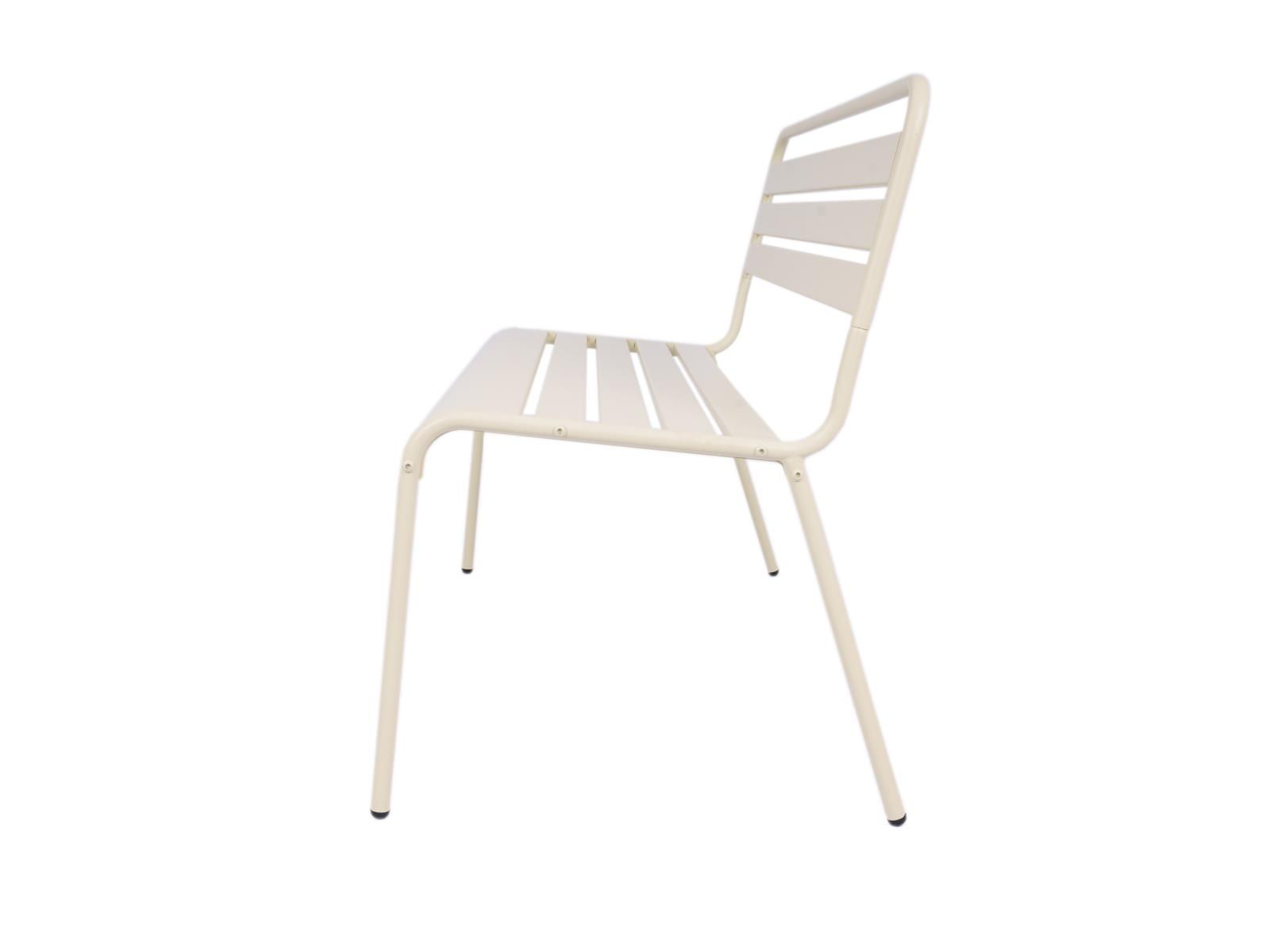 MaximaVida Max 120 cm Elfenbein Metall Gartenbank