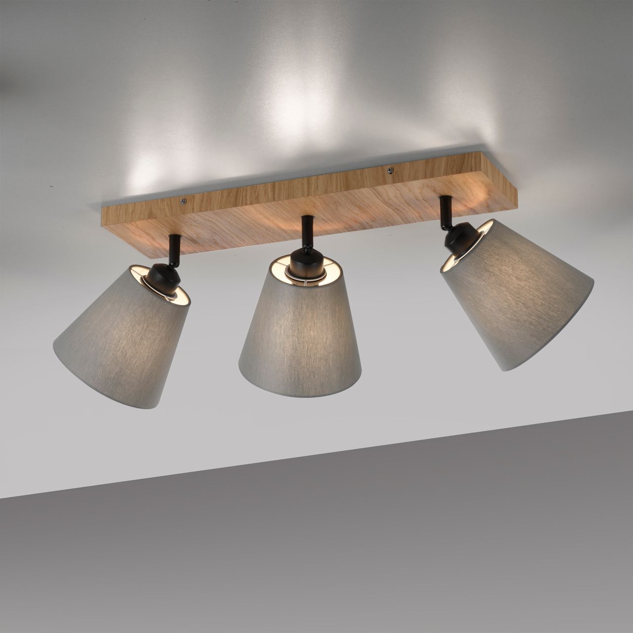 JUST LIGHT Deckenleuchte GREEN MICHEL, 3x E27/40Watt max., Holz-natur