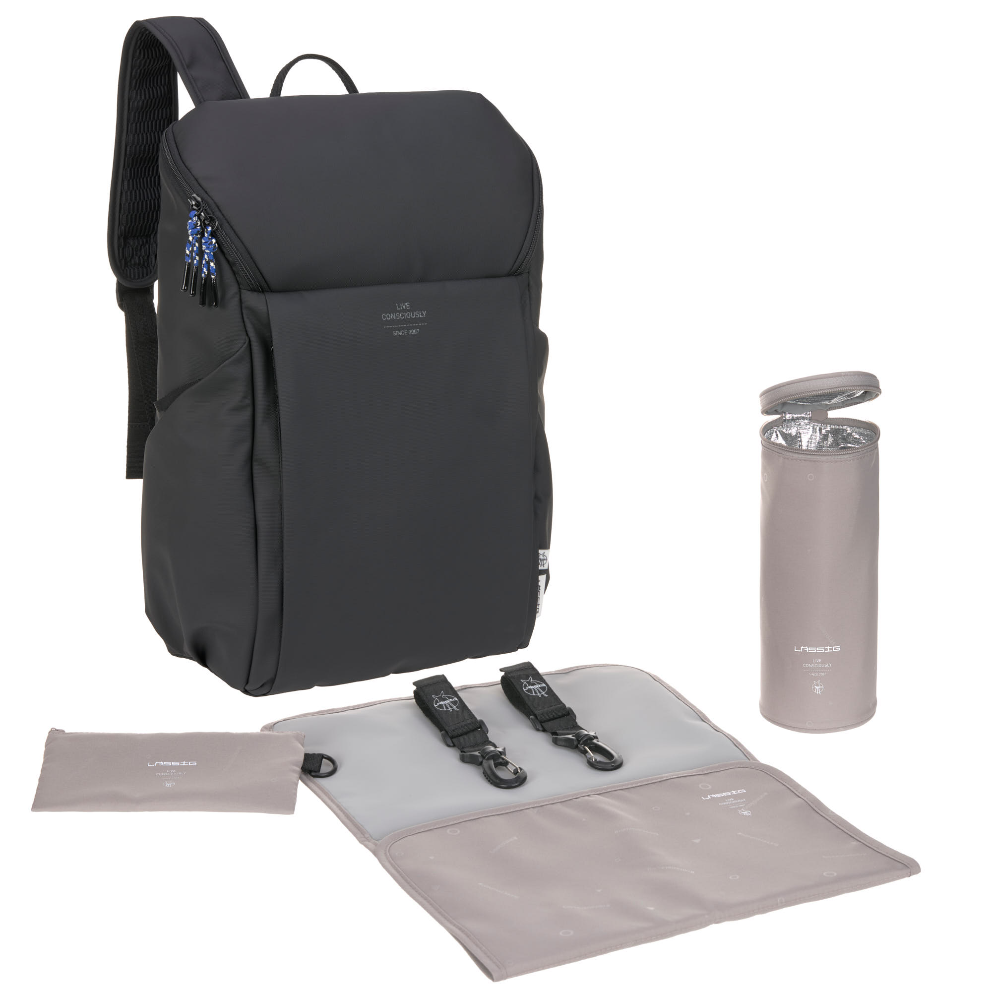 Wickelrucksack - Slender Up Backpack, Schwarz