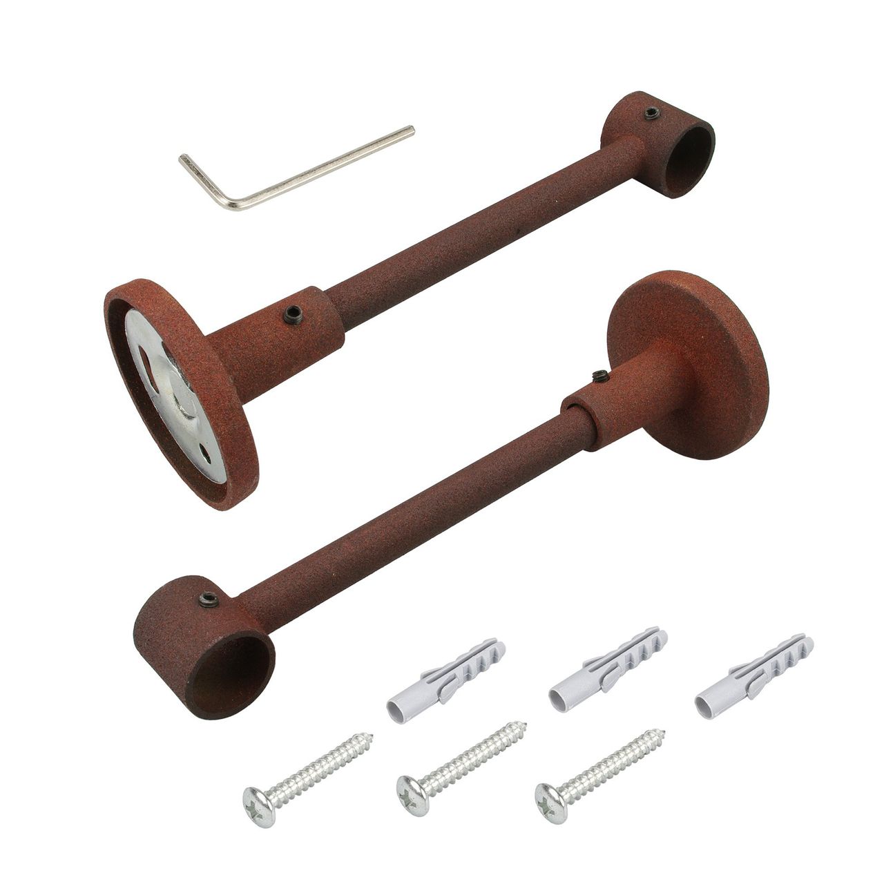 Bella Casa Träger 13,5 cm für Stilstange Gardinenstange Profilrohr 16 mm Ø, rost, 1 Stück