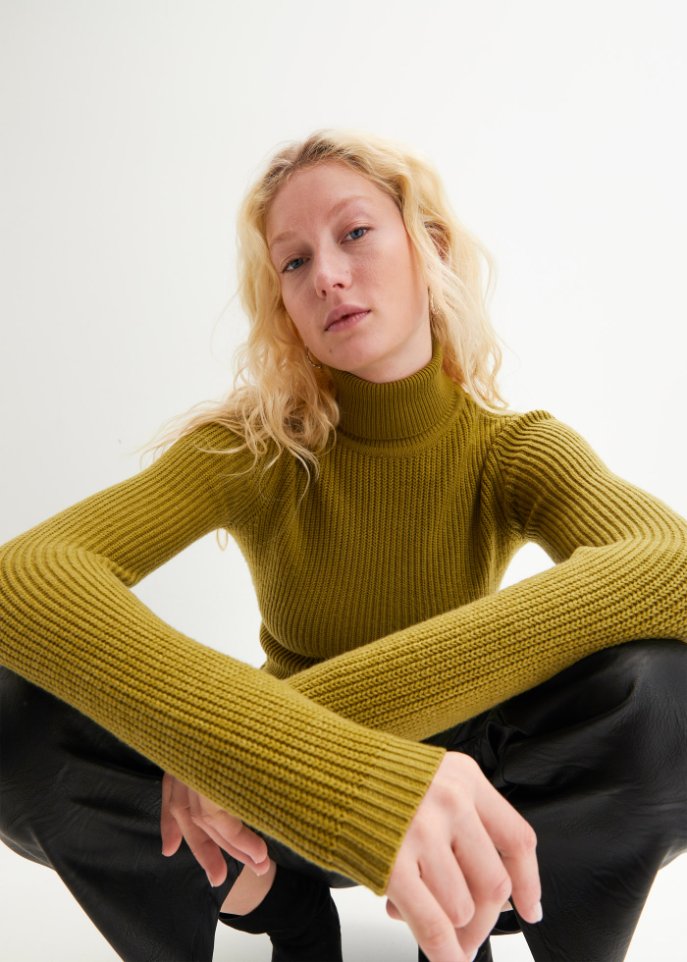 Rollkragenpullover, eng anliegend