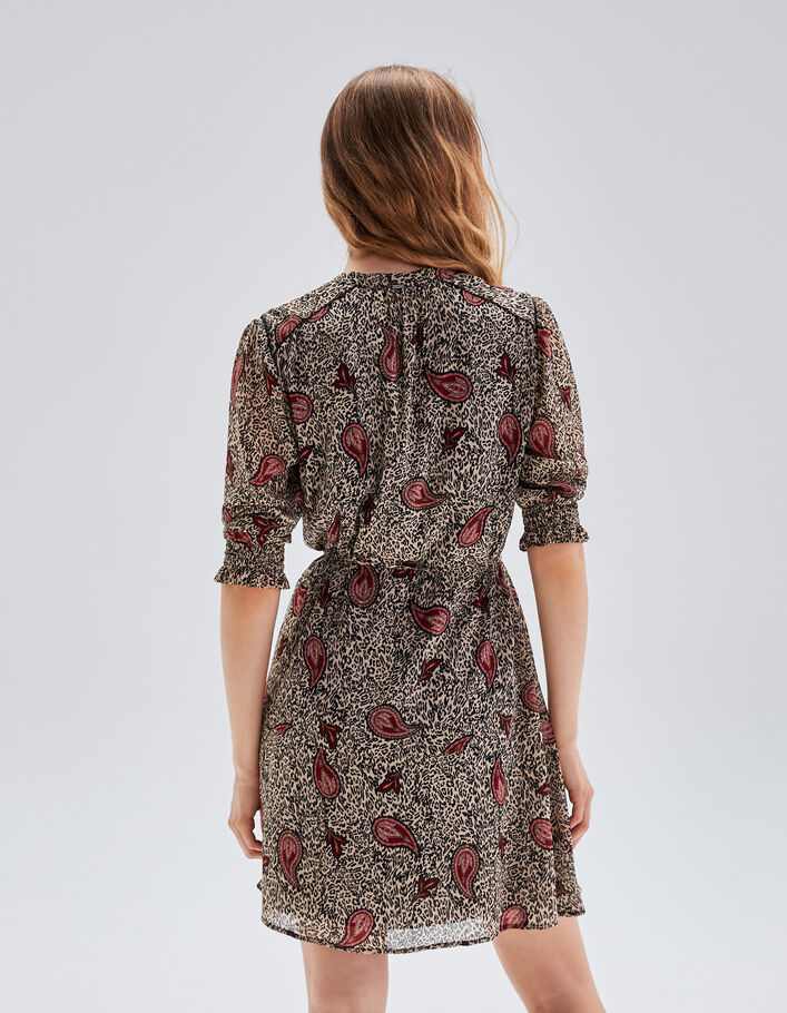 Robe écrue recyclée imprimé léo cachemire Femme