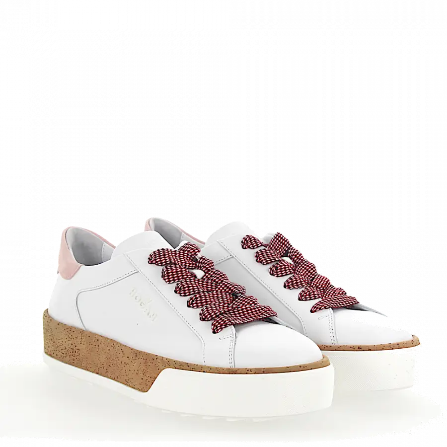 Hogan - Sneaker R320 Glattleder Kork rosa weiß - weiß