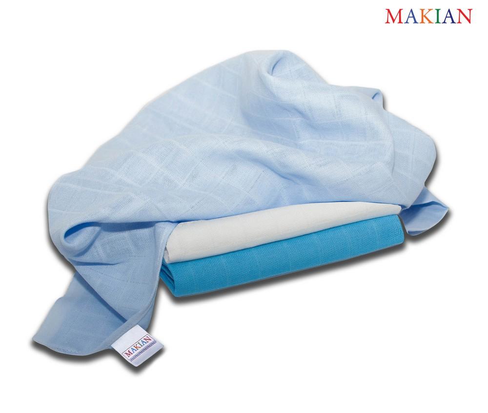 Makian Mullwindeln, 3er Set, bunt, 70x70cm für Jungen