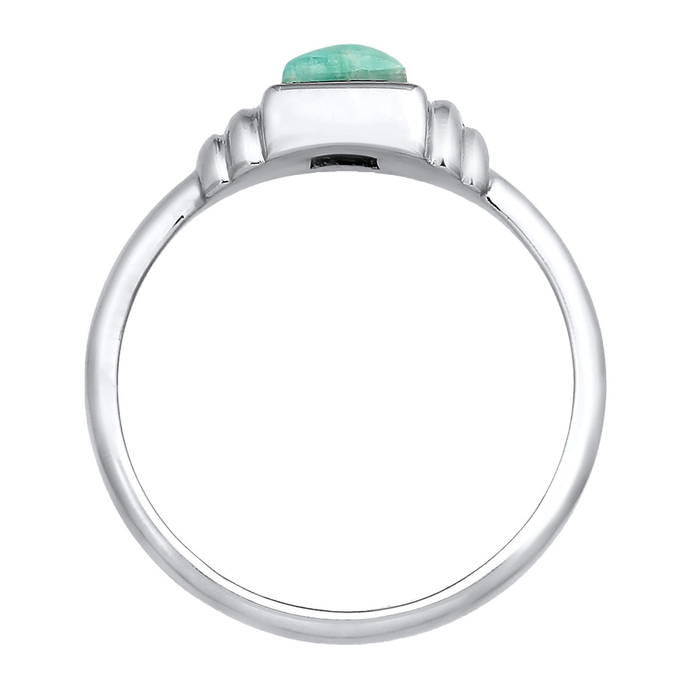 Elli PREMIUM Elli PREMIUM Bague Femmes Solitaire Vintage Carré Simple avec Amazonite en Argent Bague