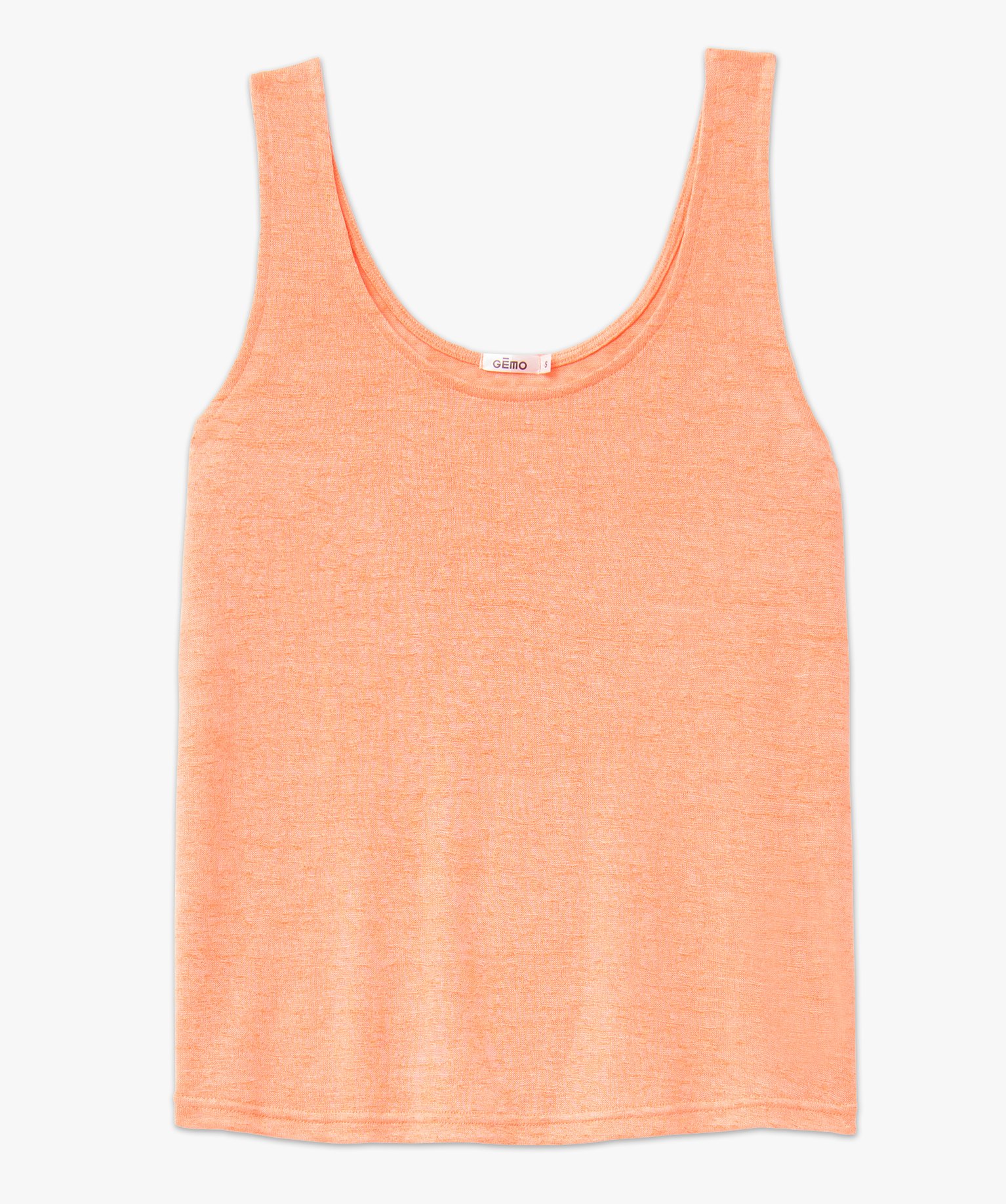 Débardeur de nuit femme en maille viscose flammée souple orange | GEMO