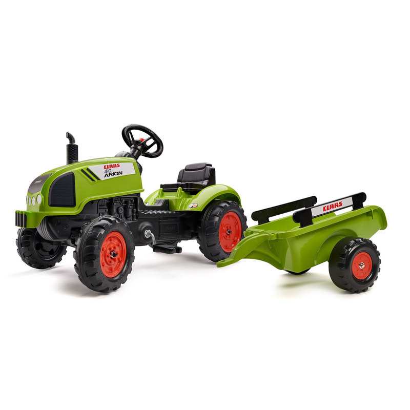 Tracteur class vert avec remorque et capot ouvrant Falk
