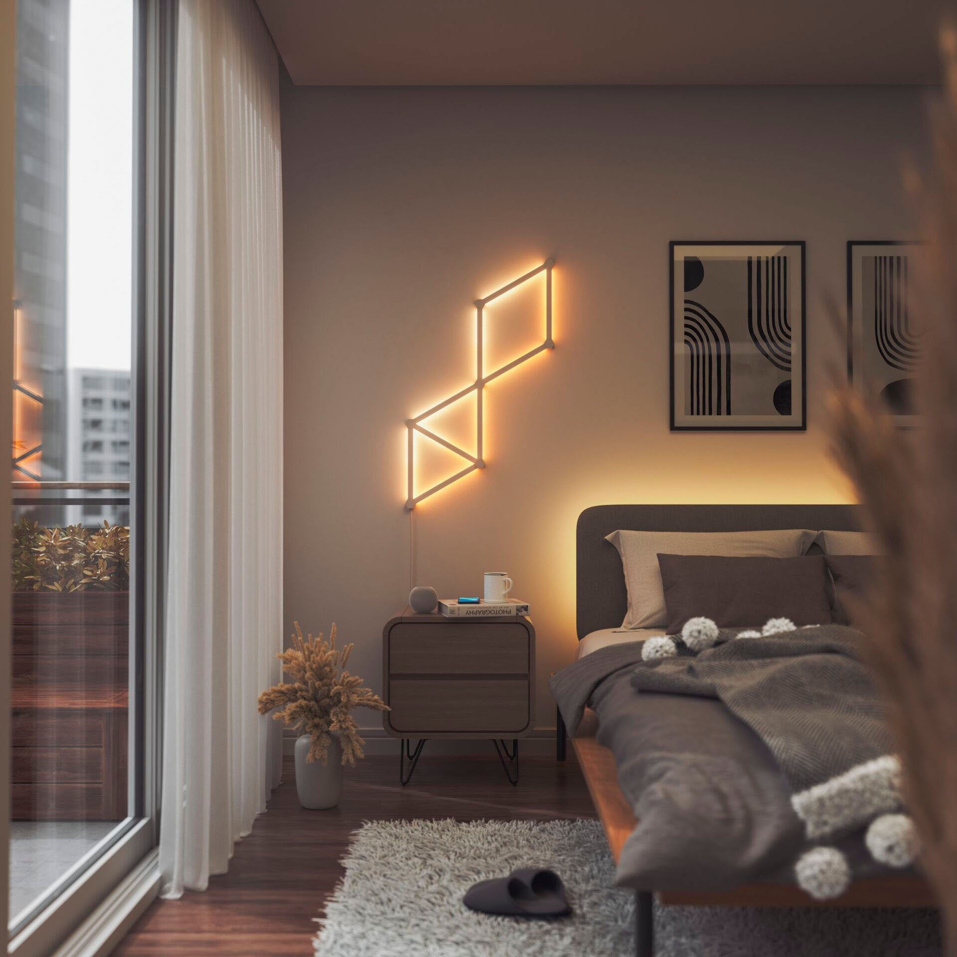 nanoleaf LED Lichtleiste Lines, Dimmfunktion, LED fest integriert, Farbwechsler