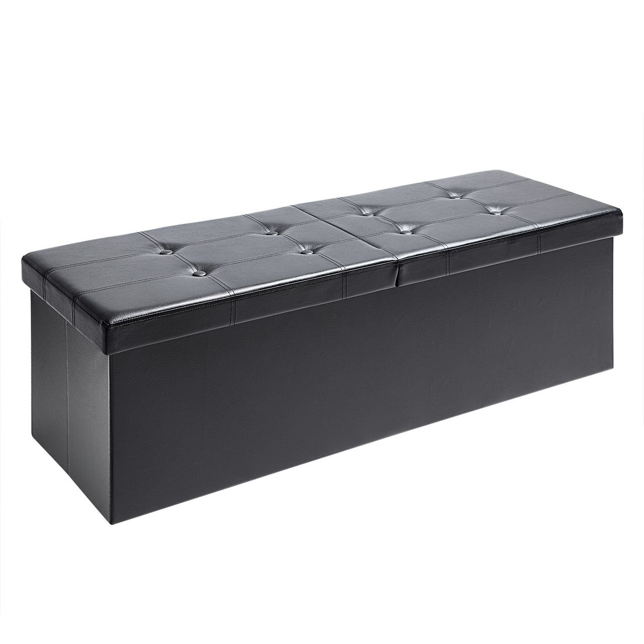 Casaria Sitzbank Schwarz 115x38x38cm mit Klappdeckel