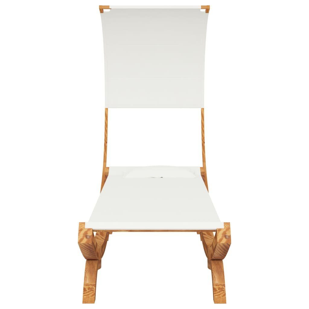 vidaXL Hängematte Hängematte mit Dach 100x216x162 cm Bugholz Massiv Creme