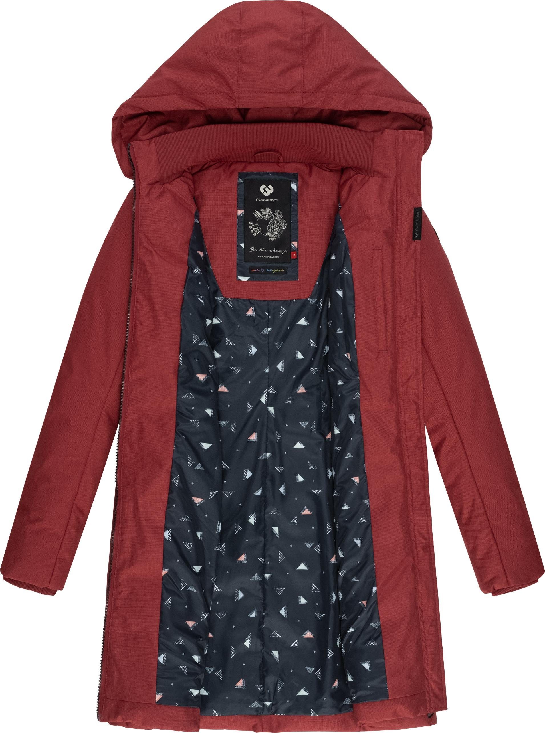 Ragwear Wintermantel Amarri stylischer Winterparka mit großer Kapuze