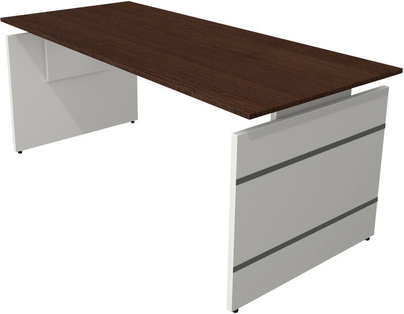 Kerkmann Form 4 Höhenverstellbar Sitz-Stehschreibtisch Rechteckig Wenge Weiß 1.800 x 800 x 760 mm