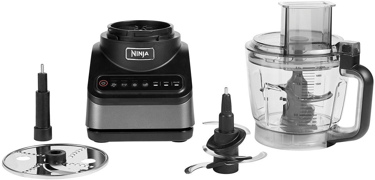 NINJA Küchenmaschine Kompaktmaschine mit Auto-iQ BN650EU, 850 W, 2,1 l Schüssel, incl. 2,1 L Schüssel & diverser Einsätze