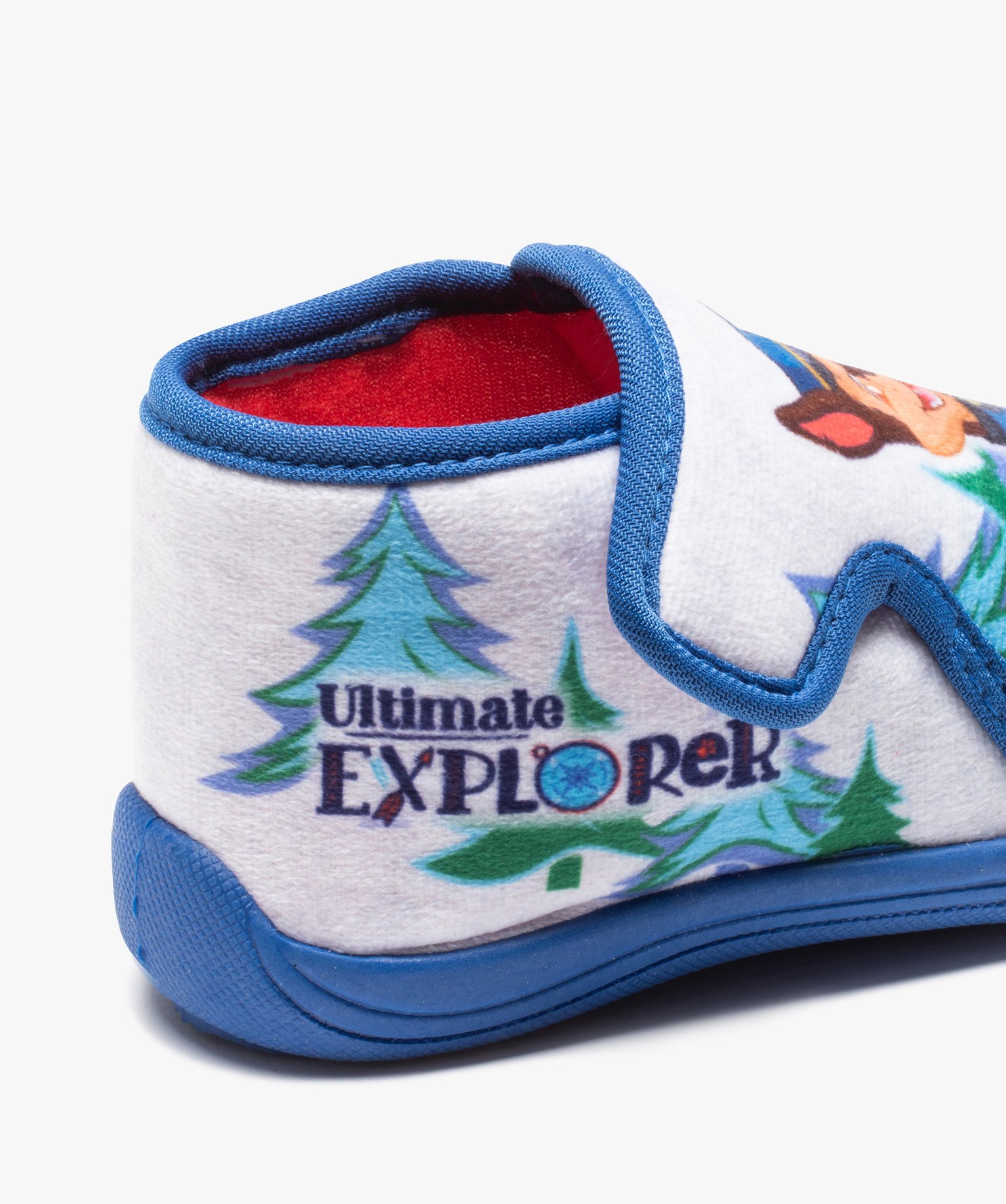 Chaussons Garçon bottillons à scratch en velours ras - Pat... gris | GEMO