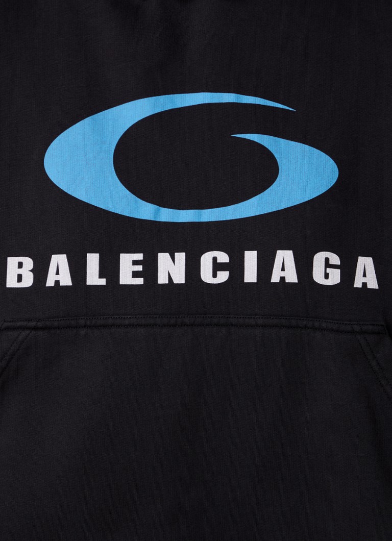 Hanorac scurt Balenciaga cu imprimeu de logo