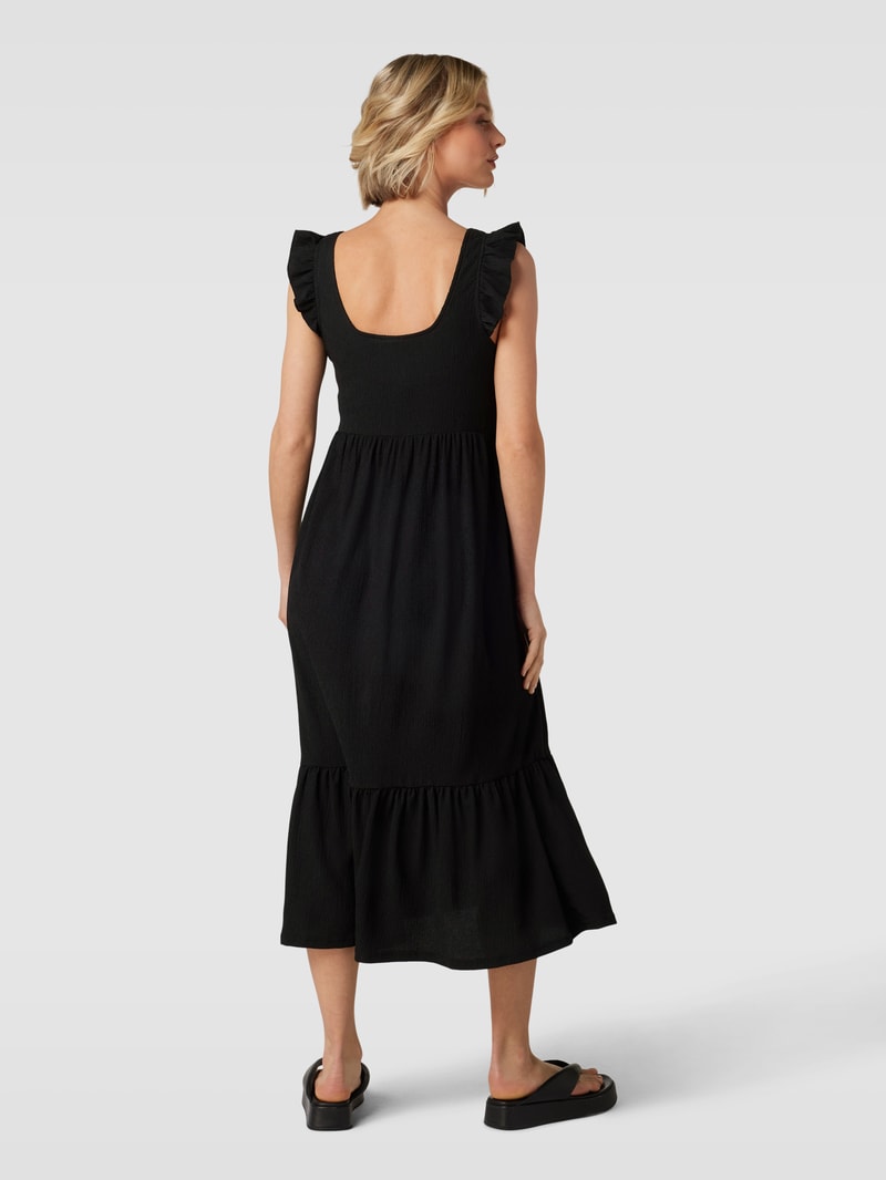 Umstands-Kleid mit kurzer Knopfleiste in schwarz