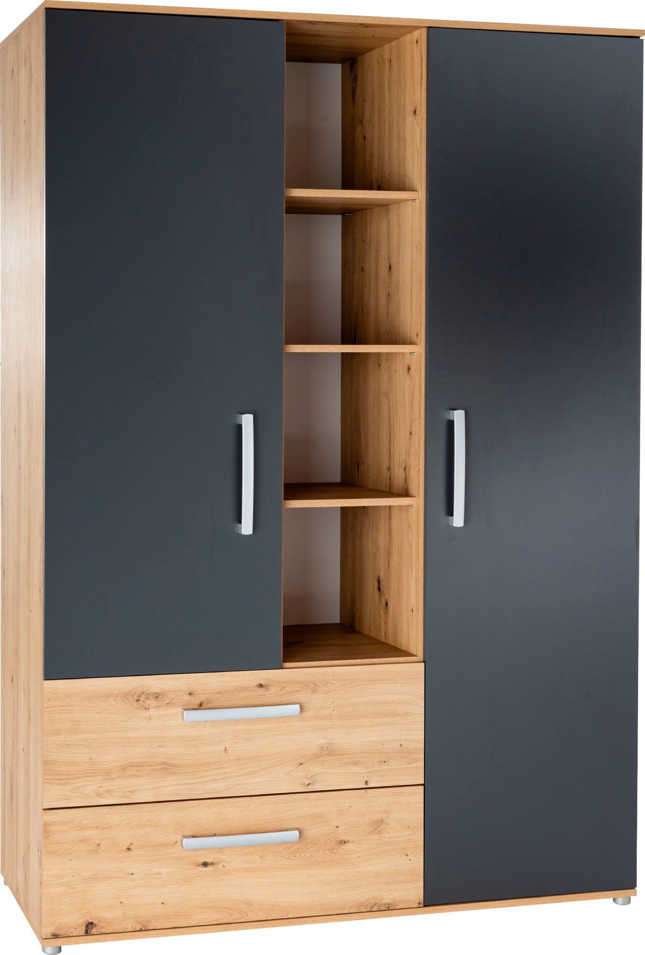 arthur berndt Jugendzimmer-Set Alessio, (Set, 5-St., Bett, Kleiderschrank, Schreibtisch, Standregal und TV-Lowboard), mit Melamin-Oberfläche