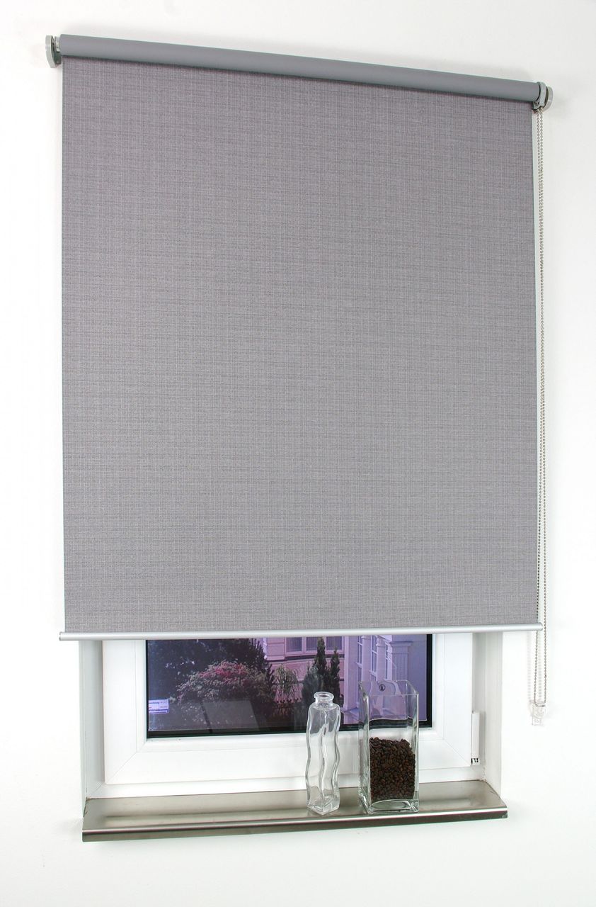 Bella Casa Rollo, Seitenzugrollo Verdunkelung, 175 x 140 cm, Struktur grau