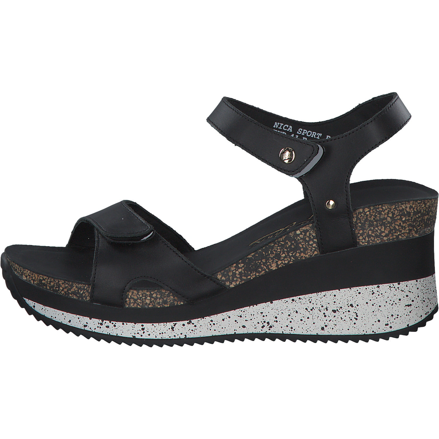 Panama Jack Nica Sport B, Plateau-Sandaletten, Damen, Schwarz
