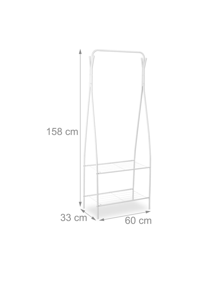relaxdays Kleiderständer in Weiß - (B)60 x (H)158 x (T)33 cm günstig kaufen onesize