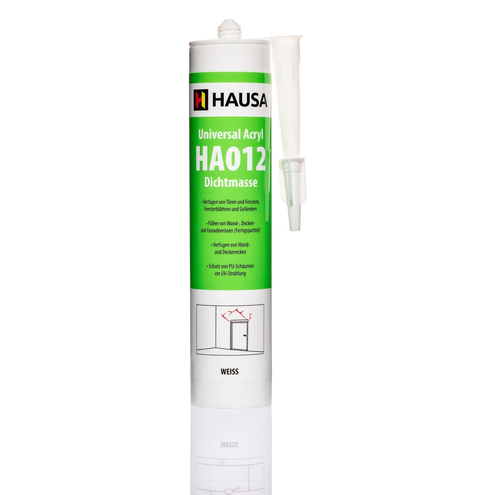 Hausa Maleracryl, Universal Acryl Dichtstoff HA012, Kartusche 310 ml, (Fugendicht Abdichtung, 1-tlg., Maleracryl Bauacryl Trockenbau), universelle Anwendung